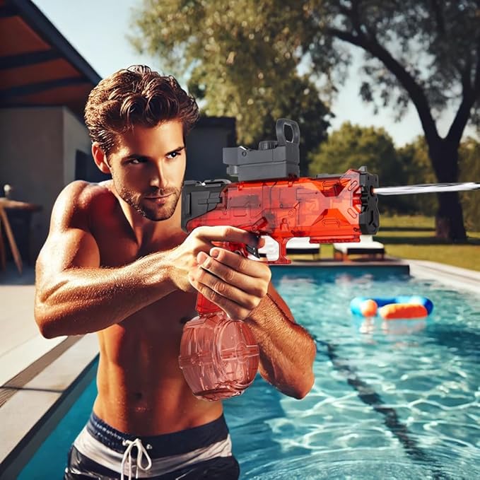 Electric Water Gun for Adults & Kids,Automatic Water Gun for Summer Beach Party Up to 36 FT Range Super One-Button Boys Gift