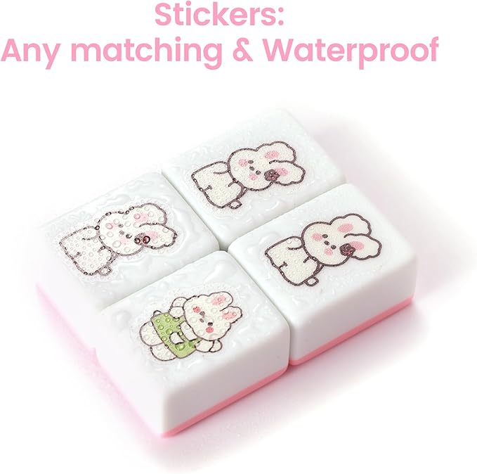 2 Player Mahjong Tile Game，49-Piece Vita Mahjong Tiles (1.4") with Non-Slip Mat & Stickers, Portable Travel Mahjong Block Set for Adults/Kids with a Storage Box