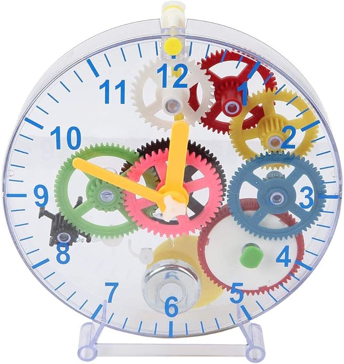 Lily's Home Do-It-Yourself Children's First Puzzle Clock Kit, No Batteries Required, Learn How Clock Gears Work, Colorful and Educational Gift for Kids, Multi-Colored (31 Pieces)