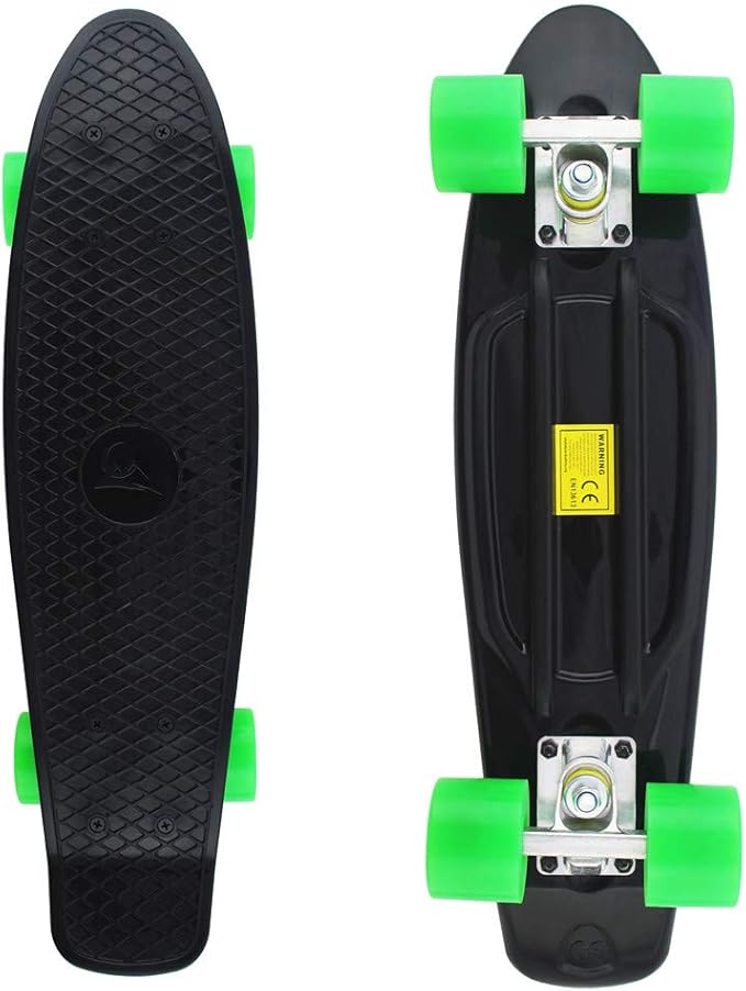 Skateboards Complete 22 Inch Mini Cruiser Retro Skateboard for Kids Boys Youths Beginners