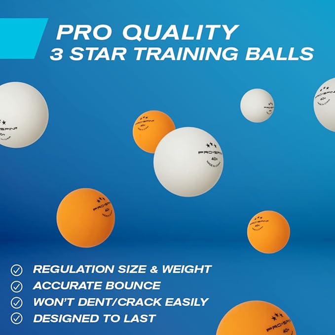 PRO SPIN All-in-One Ping Pong Set - Retractable Ping Pong Net for Any Table (72"), Ping Pong Paddles and Balls, Storage Case - Portable Table Tennis Family Games, Gifts for Boys & Girls