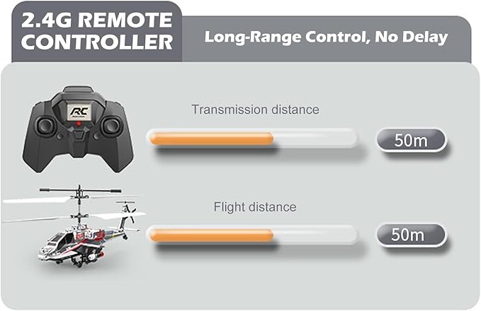 Remote Control Helicopter, 3.5 Channel Military RC Helicopter with LED Light, Altitude Hold, One Key Take Off/Landing, 2.4GHz RC Army Helicopter with 2 Battery for Kids, Boys Girls (Silver)