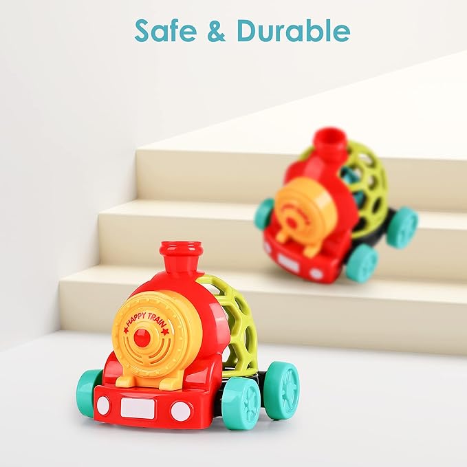 iPlay, iLearn Baby Toy Train, Infant Soft Cars for 6-12 Month Boy, Musical Push N Go Truck, Toddler Sensory Ball Rattle, Development Grasp Babies Birthday Gift 7 8 9 10 11 18 Month 1 2 Year Old Girl