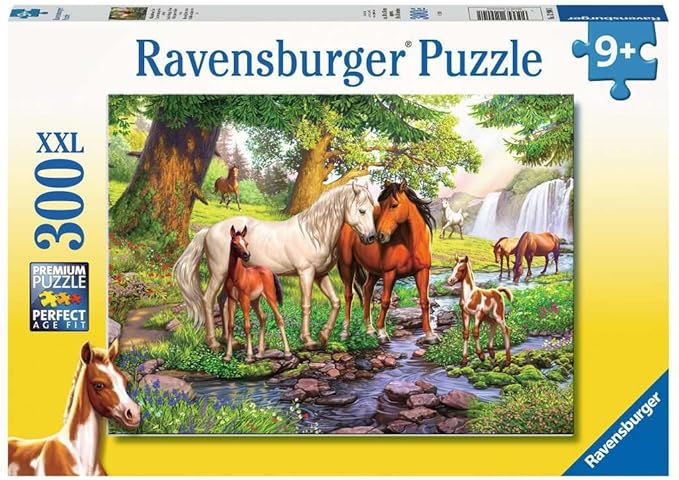 Ravensburger 12904 Horses by The Stream 300 Piece Puzzle for Kids - Every Piece is Unique, Pieces Fit Together Perfectly