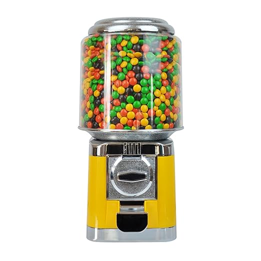 Gumball Machine, Candy Vending Machine, PC Round Gumball Dispenser, Bubble Gum Machine for Game Stores, 25 Cents Coin Operated Gumball Bank for Toy Capsules Bouncy Balls Candy