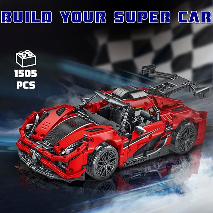 WISEPLAY Model Car Building Kits - Collectible Car Models Kits to Build - Technic Set 1:14 Scale 1505 Pieces - Great Birthday Gift for Adults, Teenagers and Kids