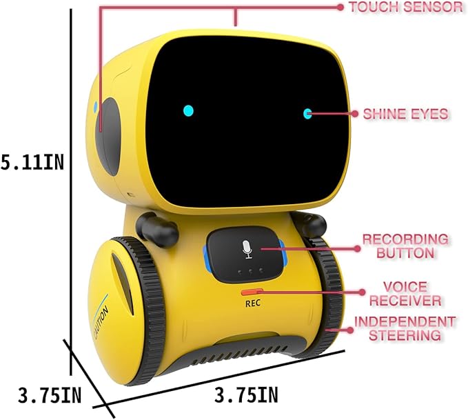 98K Robot Toys for Boys and Girls, Voice Control and Touch Sensor Interactive Smart Talking Robots Intelligent Partner and Teacher with Singing, Dancing, Repeating, Toy Gifts for Kids Age 3 and Up