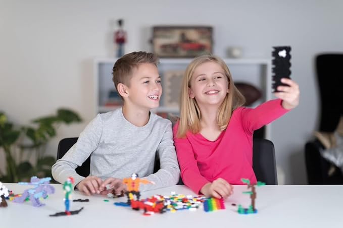 PLUS PLUS - Open Play Set - 600 Piece - Neon Color Mix, Construction Building Stem Toy, Interlocking Mini Puzzle Blocks for Kids