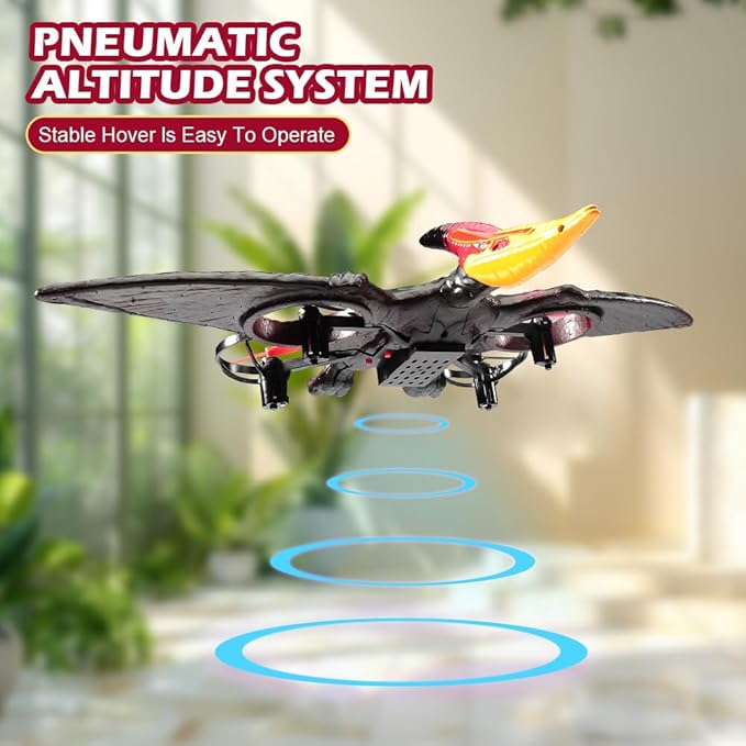 jaming Pterodactyl Dinosaur Toys Drone for Kids and Adults Easy to Fly Dragon Remote Controlled Aircraft for Beginners Hobby RC Plane Toys Birthday Gifts for Boys