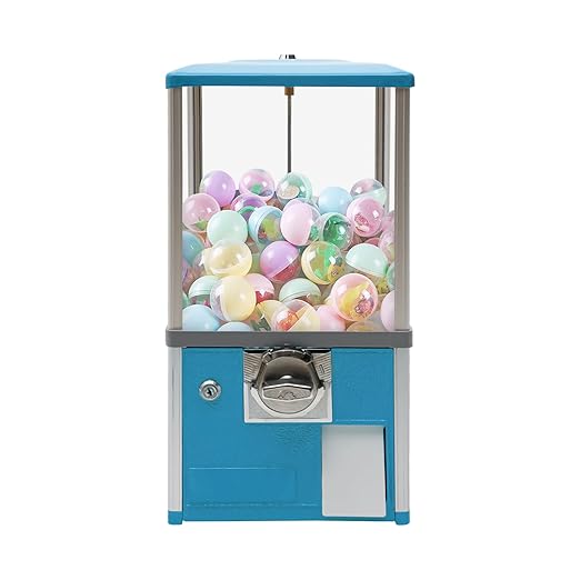 25 Cents Candy Vending Machine, Gumball Machine Commercial Toy Capsule Dispenser Prize Machine for 1.77-1.97in Gadgets, Vending Machine for Game Stores and Retail Stores, Blue