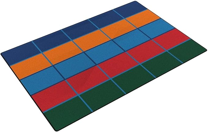 Carpets for Kids KID$Value Plus 72.91 Color Blocks Value Seating Classroom Rug 6ft x 9ft Rectangle Blue