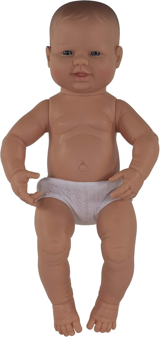 Miniland Doll 15 3/4'' Newborn Caucasian Boy - Made in Spain, Anatomically Correct, Quality