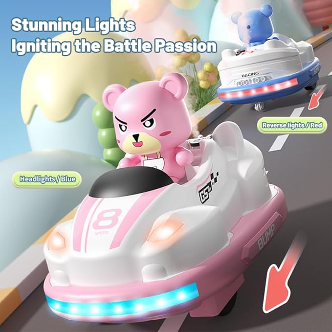 Remote Control Bumper Cars for Kids, RC Battle Ejecting Bumper Car Set, Gesture Sensing RC Stunt Car with Spray, Lights & Music, Birthday Xmas Gifts for Boys and Girls