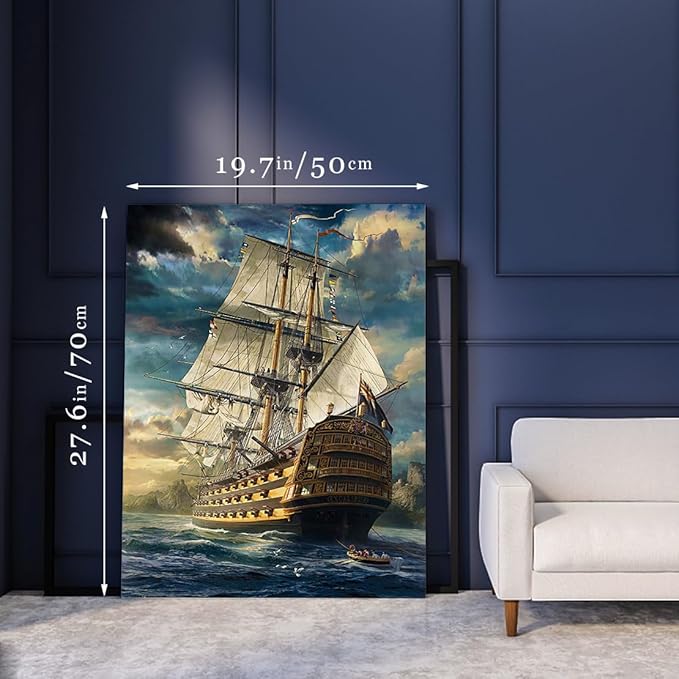 Jigsaw Puzzles 2 Pack 1000 Pieces - WISHDIAM Puzzles for Adults - Bookshelf Canal Adventure Vessel Impossible Difficult Challenging Funny Puzzles for Home Decor Birthday Party Gifts Toy for Men Women