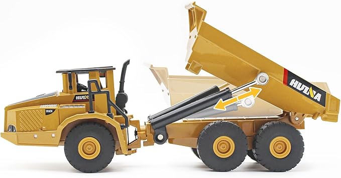 Dollox Die-cast Articulated Dump Truck - 1/50 Metal Construction Vehicle Model Toy Gift for Kids