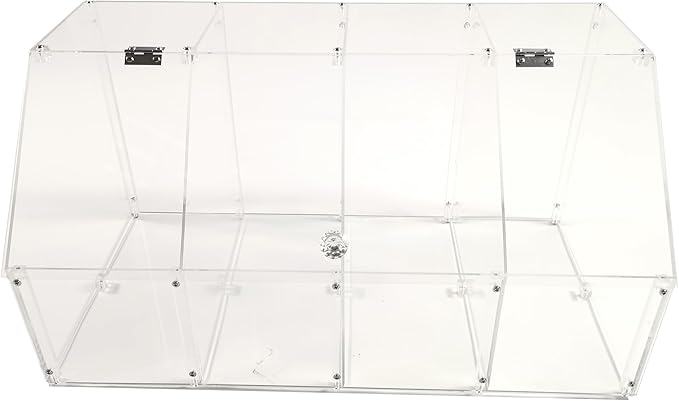 FixtureDisplays® 24 X 12 X 12" Acrylic Bin Plaxiglass Organizer 4 Compartments Display Bin for Candy, Cereal, Chocolate Coffee Bean Assembly Video Provided 100826-NEW-NPF
