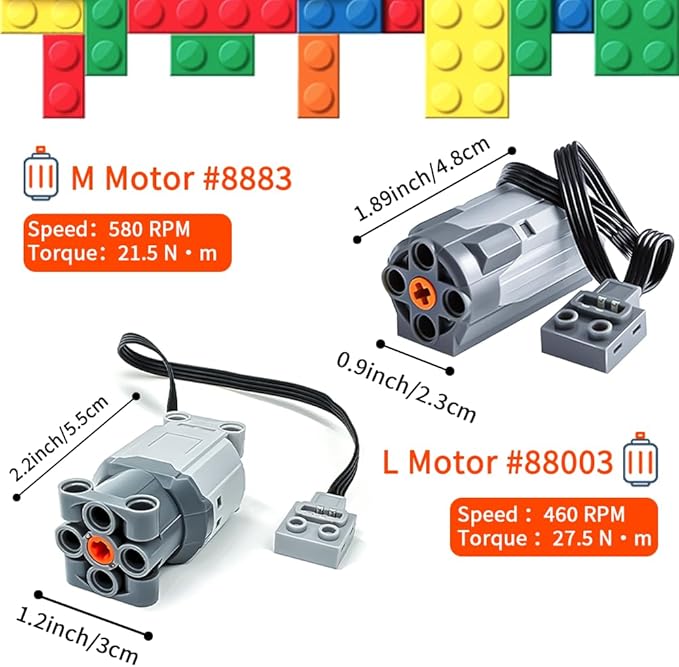 44PCS Power Function Kit Set Motor Battery Infrared-Remote-Control Receiver Train Adjustable Speed Motor Parts, Motor Power Change Parts Compatible with mainbrands Technic-Parts