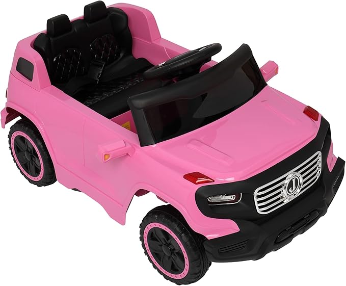 VALUE BOX Electric Remote Control Truck, Kids Toddler Ride On Cars 6V Battery Motorized Vehicles Children's Best Toy Car Safe with 3 Speeds, Music, seat Belts, LED Lights and Realistic Horns (Pink)…