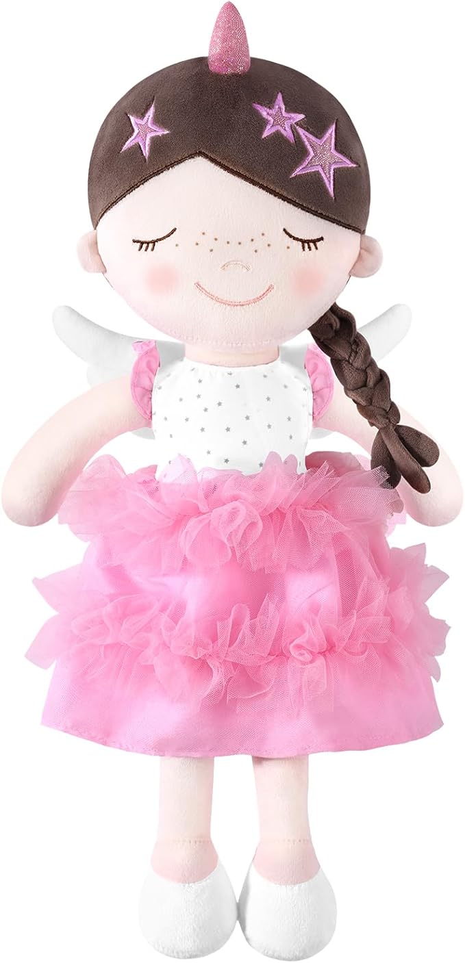 Soft Baby Doll Toys (16'') for Girls, My First Baby Rag Dolls for 1 Year Old Girl Birthday Gift Plush Doll Toys Machine Washable Baby Doll for Toddler Kids Infants - Star Princess