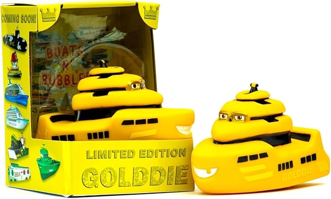 ITTY Bitty Boats - Educational Bath Toy for Toddlers 1-5, Bath Toy for Kids Ages 1-5, Pool Toy for Toddlers 1-5, Learning Toy for Toddler Girls and Boys (Yacht (Gold))