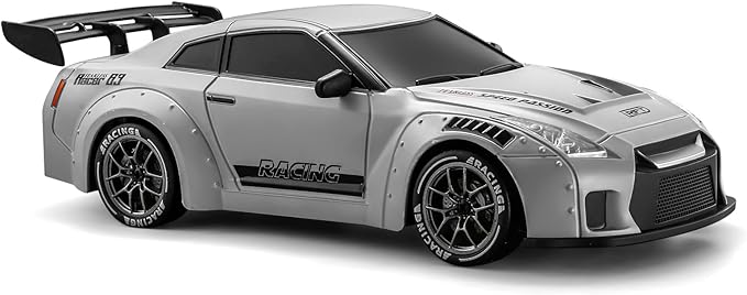 ACAMMZAR RC Drift Car, 1:24 Remote Control Car for Kids, 20KM/H 4WD High Speed RC Cars with LED Lights, Two Batteries, Extra Drifting Tires, Vehicle for Adults Boys Girls