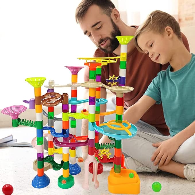 Marble Run for Kids Ages 3-4 5-8 150pcs Sturdy Building Toys Kids Games Marbles Run Track Amazing Fun Boys Girls Gifts (Standard)