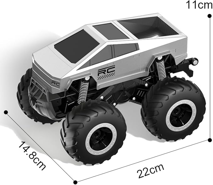 Monster Truck Toy 1:16 Scale Toy RC Remote Control Car Off-Road Pick-up Truck, 4WD Waterproof Monster Truck Toys, 2.4GHz Cybertruck Toy RC Car for All Terrain, for Boys/Girls Age 6 7 8 9 10-12+
