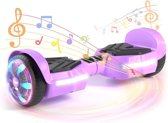 Scooter, Bluetooth Speakers and LED Light-Up Wheels, APP Control, Dual 250W Motors, 8.5 mph Max Speed & 8.5 Miles Max Range, Gifts for Kids Adults Girls Boys