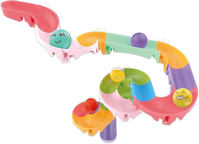 Bath Toys for Kids, Toddler Bathtub Toys with 3 Small Ball and Slide, with Suction Cups,Bath Time Fun Christmas Birthday Gift for Boys and Girls