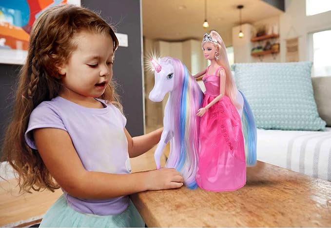 BETTINA Magical Lights Unicom and Princess Doll, Horse Toys Playset, Unicorn Toys Princess Gifts for 3 to 7 Year Olds Girls Kids