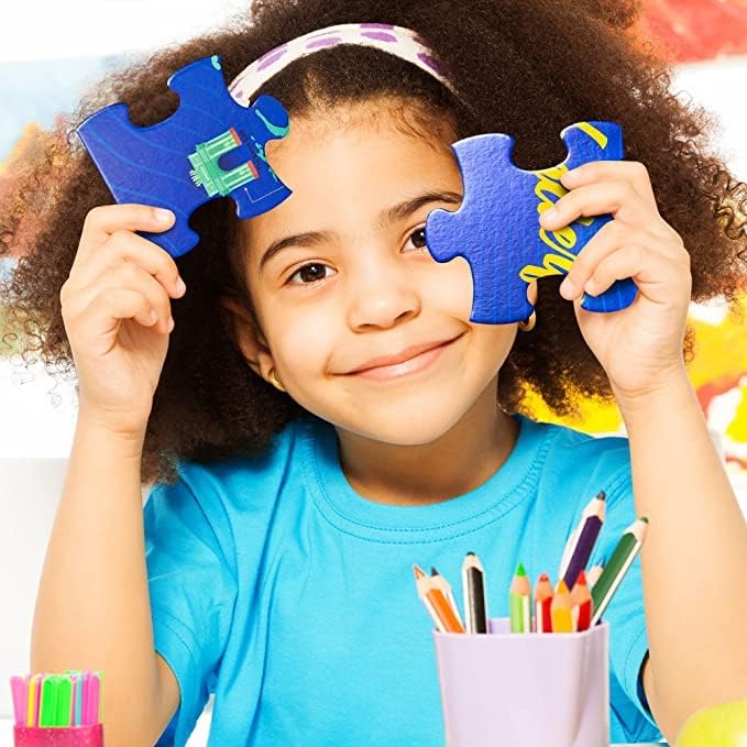 Zigyasaw World Map Puzzle Game - 54 Piece Floor Puzzles for Kids Ages 4-8+ - Educational Geography Game with Quiz Cards - Learning and Intellectual Development Jigsaw Puzzles