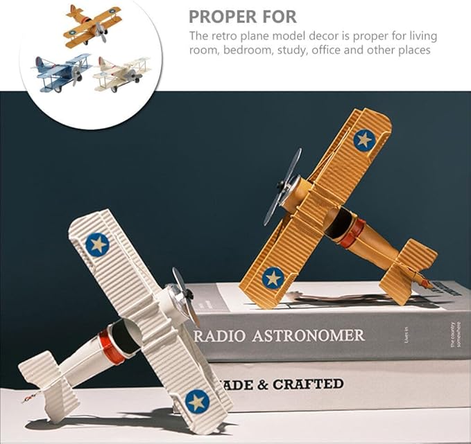 Garneck Kids 6 Pcs Airplane Model Ornament Iron Painted Small Plane Office Decor