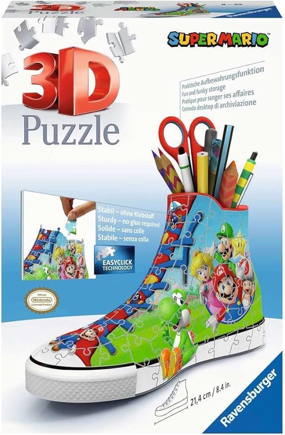Ravensburger Super Mario Brothers Shoe 3D Jigsaw Puzzles for Kids & Adults Age 8 Years Up - 108 Pieces - No Glue Required