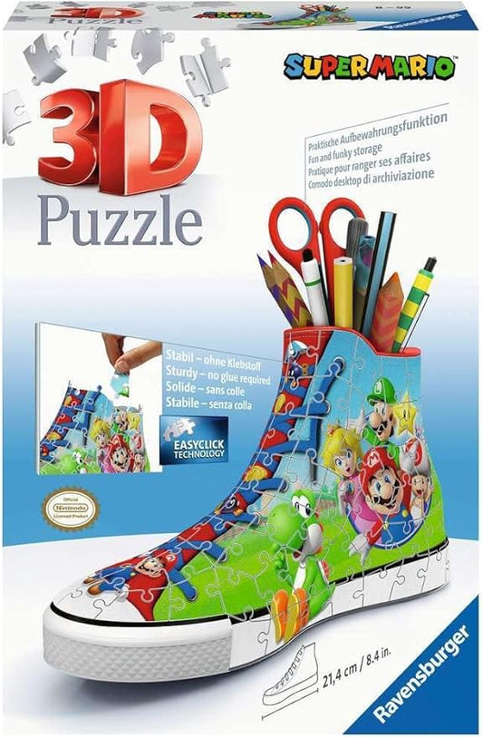 Ravensburger Super Mario Brothers Shoe 3D Jigsaw Puzzles for Kids & Adults Age 8 Years Up - 108 Pieces - No Glue Required