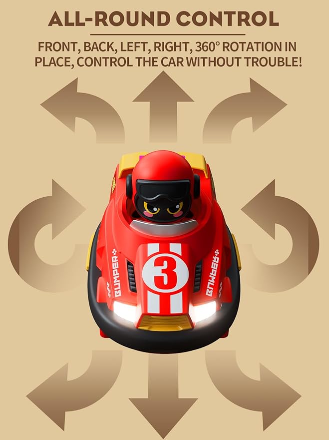 ATHLERIA 2pcs Toddler Remote Control Car Toys for Kids Age 3+,RC Bumper Car Race Vehicles,Two Player Competitive Games,Christmas Birthday Twin Gifts for 4 5 6 7 8+ Year Old Boys Girls Teens(Blue+Red)