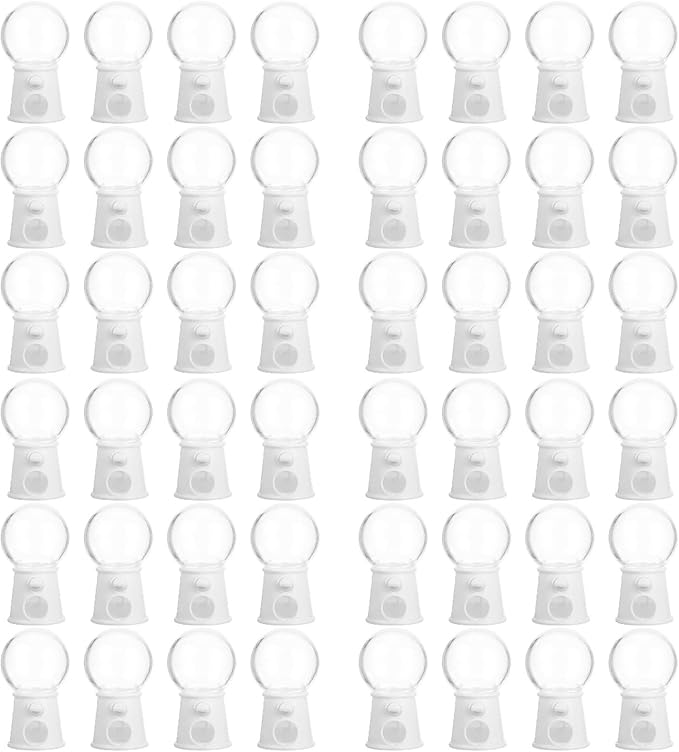 Garneck 48 Pcs Mini Machine Cute Gumball Machine Kids Party Toys Jelly Candy Arcade Game Machine Mini Candy Dispenser Valentine Candy for Snack Child Plastic Personality White, Whitex4pcs, 12RF23152R