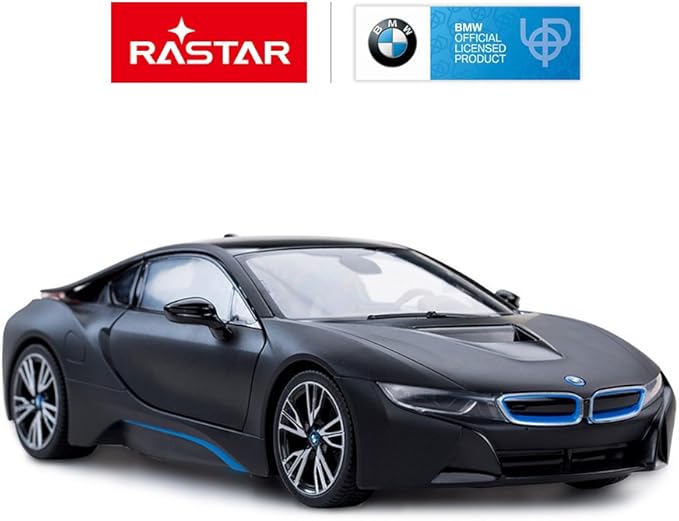 RASTAR Remote Control Car, 1:14 BMW i8 Radio Remote Control Racing RC Toy Car Model Vehicle, Open Doors by RC, MattBlack