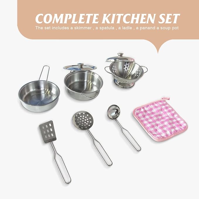 TaoHFE Kitchen Set for Kids Wooden Play Kitchen Toy Sets for Girls Gift Pink Kitchen for Toddlers Kitchen Playset Toys for Kids Age 3+ Pretend Play with Lights & Sounds (Pink)