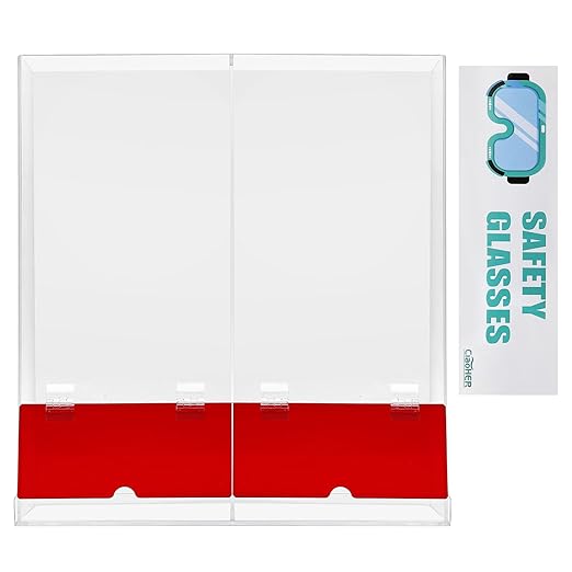 CiaoHER Large Wall Mount Acrylic Safety Glasses Dispenser, 2 Compartment