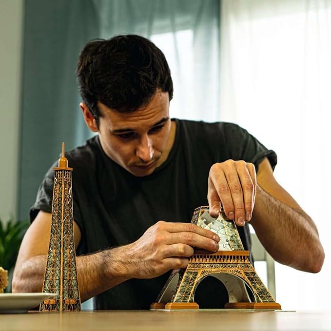 Ravensburger Eiffel Tower - Night Edition | 216-Piece 3D Jigsaw Puzzle for Kids and Adults | Precision Fit with Easy-Click Technology | Displayable & Durable Model | Over a Century of Quality
