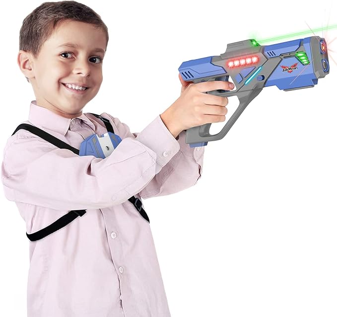 Rechargeable Laser Tag Set with Vests, Upgrade Laser Tag Guns Set of 4 with Mist Spray Effect & LED Digital, Multi Player Toy for Teen Boys & Girls, Indoor&Outdoor Toy Play Game Gift,Ages 8+