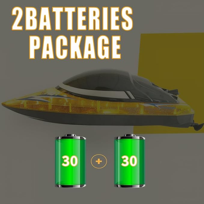 RC Boat with 2 Rechargeable Battery, 30+ MPH Fast Remote Control Boat with Storage Package, 2.4G Large RC Electric Boats Pool and Lakes Toys with LED Lights for Adults and Kid