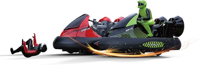 PowerTRC Remote Control Bumper Cars for Kids, RC Stunt Battle Race Cars for Boys, 2 Sets Players with Ejecting Drivers, Crash Sound Effects, Christmas Birthday Gift