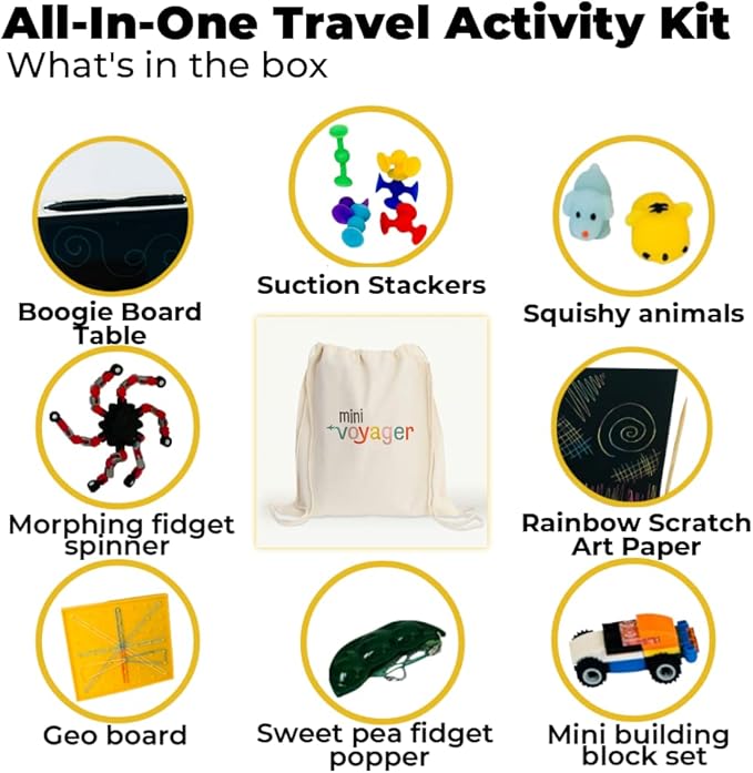Travel Activity Kit for Kids, Includes Crafts, Toys & Games Designed for Children’s Independent Play, Boys & Girls Quiet Time Sets for Road Trips, Airplanes & Hotels (4-6 Years Old)…