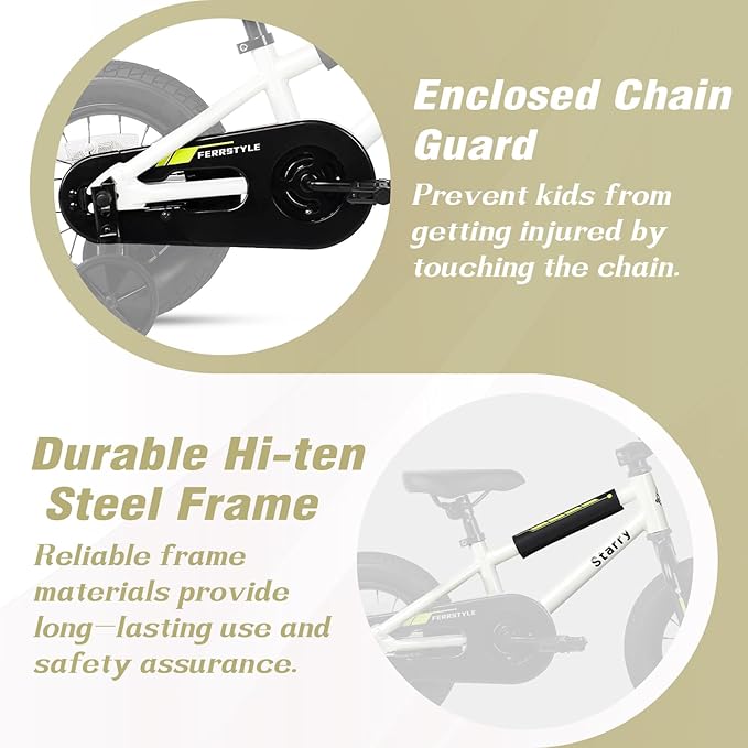 12 14 16 18 Inch Kids Bike BMX Style Bicycle with Training Wheels Coaster Brake for 1-10 Years Old Toddlers Boys Girls Multiple Colors