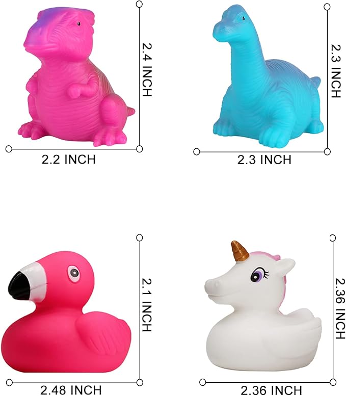 Baby Bath Toys,12 Packs Light Up Floating Rubber Toys Flashing Color Changing Light in Water Bathtub Shower Games Toys for Baby Kids Toddler Child …