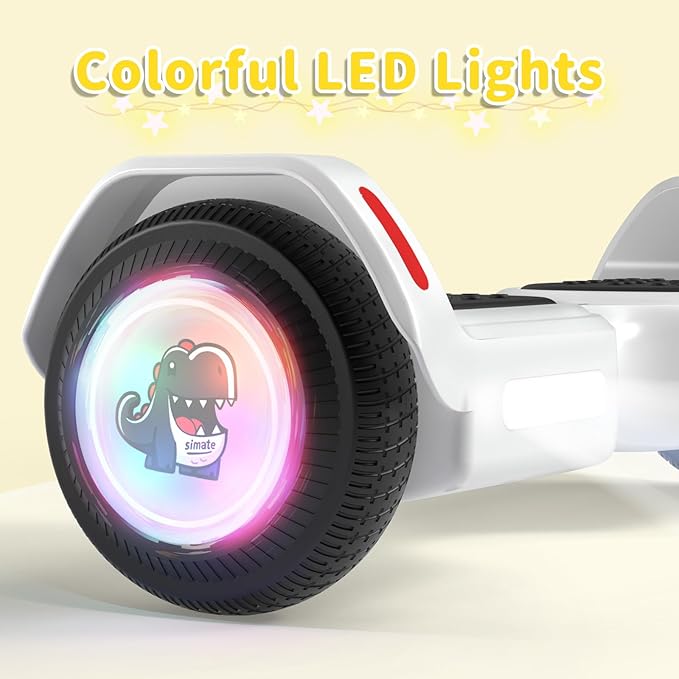 6.5" Bluetooth Scooter, LED Lights & APP & Music Speaker, Long Battery Life, Gifts for Kids & Adults & Girls & Boys, for All Ages
