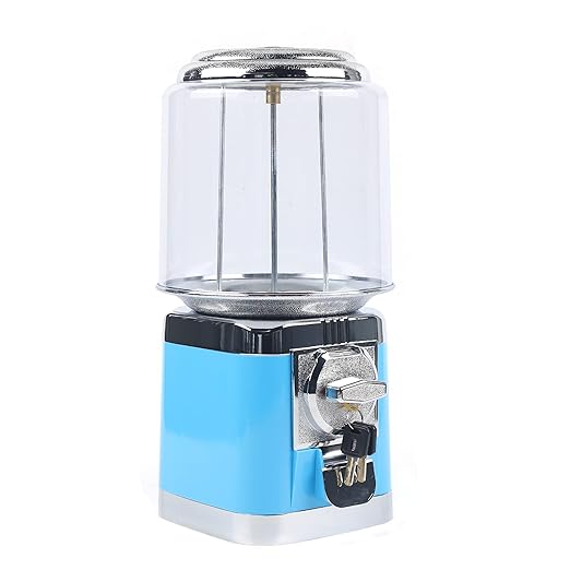 Gumball Machine, Candy Vending Machine, PC Round Gumball Dispenser, Bubble Gum Machine for Game Stores, 25 Cents Coin Operated Gumball Bank for Toy Capsules Bouncy Balls Candy
