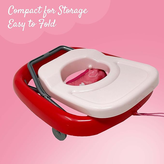 Baby Doll Set with 12 Inch Soft Baby & Foldable Walker, Cute Baby Doll Accessories Playset, Learn to Walk Dolls for Toddlers Boys and Girls