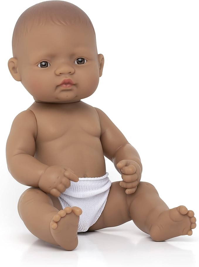 Miniland Doll 12 5/8'' Hispanic Boy (Polybag) - Made in Spain, Anatomically Correct, Quality, Inclusion